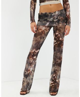Jaded London - Fold Over Printed Trousers - Pants (Multi) Fold Over Printed Trousers