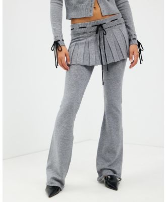 Jaded London - Knitted Skirt Trousers - Pants (Grey) Knitted Skirt Trousers