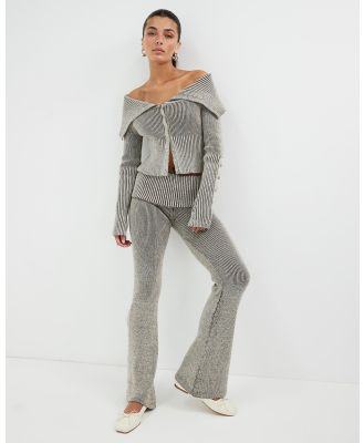 Jaded London - Plated Knit Popper Trousers - Pants (Grey) Plated Knit Popper Trousers