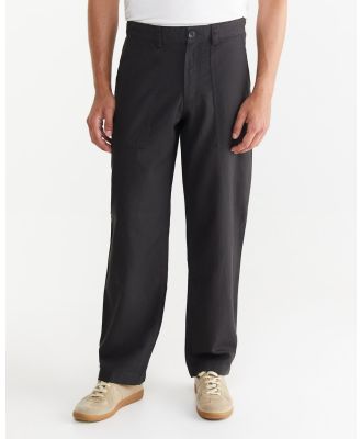 Jag - Cotton Linen Workroom Pants - Pants (black) Cotton Linen Workroom Pants