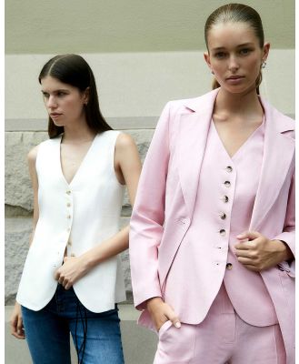 Jag - Kayla Linen Blazer - Coats & Jackets (pink) Kayla Linen Blazer