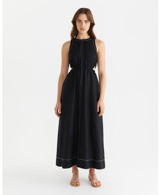 Jag - Linen Cutout Maxi Dress - Dresses (black) Linen Cutout Maxi Dress