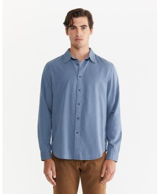 Jag - Lyocell Cotton Long Sleeve Shirt - Shirts & Polos (blue) Lyocell Cotton Long Sleeve Shirt
