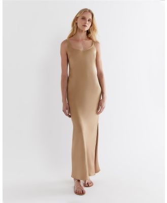 Jag - Maddi Shiny Slip Dress - Dresses (brown) Maddi Shiny Slip Dress