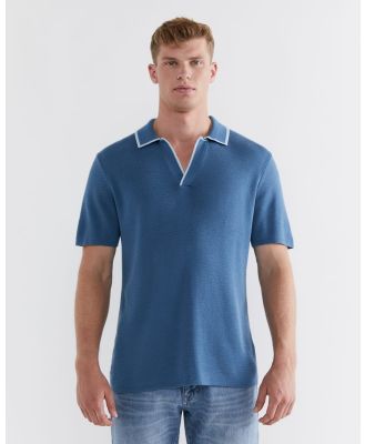 Jag - Spencer Knit Polo - T-Shirts & Singlets (blue) Spencer Knit Polo