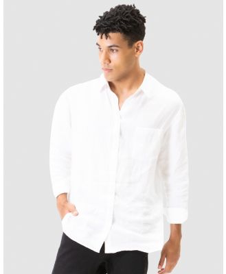 JAM The Label - Masculine Linen Shirt - Casual shirts (White) Masculine Linen Shirt