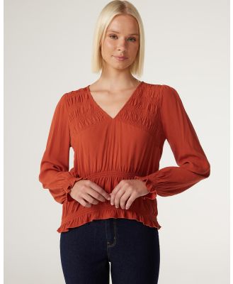 Jeanswest - Mikayla Shired Detail Top - Tops (Rust) Mikayla Shired Detail Top