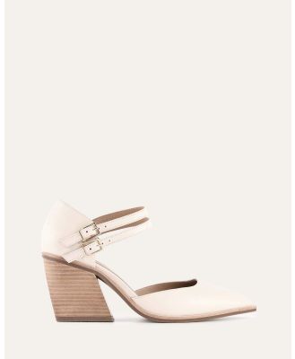 Jo Mercer - Flora Mid Heel Shoes - Heels (OFF WHITE LEATHER) Flora Mid Heel Shoes
