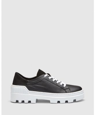 Just Because - Patch Leather Sneakers - Lifestyle Sneakers (Black) Patch Leather Sneakers