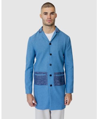 Justin Cassin - Hemming Woven Coat - Trench Coats (Blue) Hemming Woven Coat