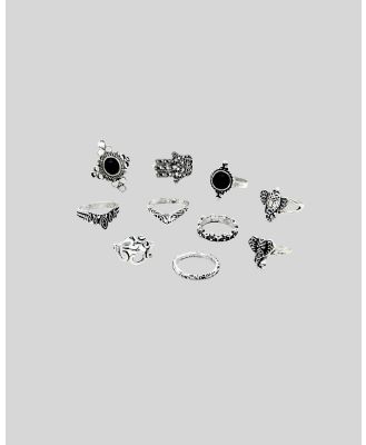 KAJA Clothing - Bacca Rings 10pcs - Jewellery (Black) Bacca Rings 10pcs