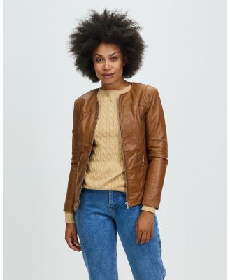 KAJA Clothing - Gia Leather Jacket - Coats & Jackets (Cognac) Gia Leather Jacket