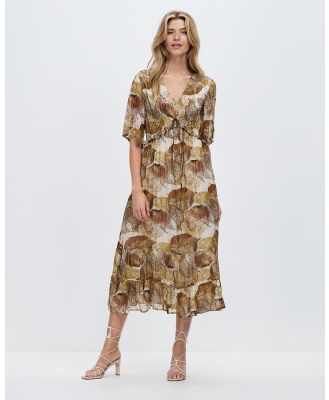 KAJA Clothing - Joy Dress Short Sleeves - Dresses (Autumn Leaves Print) Joy Dress Short Sleeves