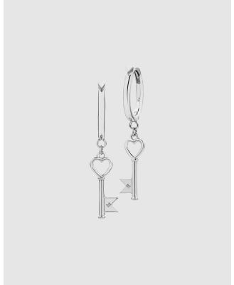 Karen Walker - Monogram Key Earrings - Jewellery (Sterling Silver) Monogram Key Earrings