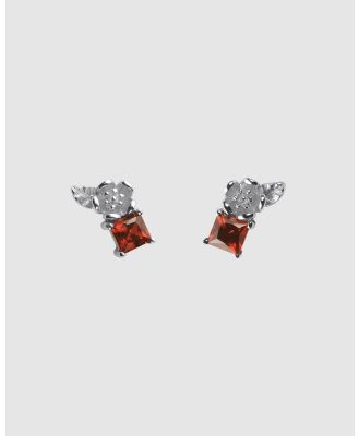 Karen Walker - Rock Garden Studs with Garnet - Jewellery (Sterling Silver) Rock Garden Studs with Garnet