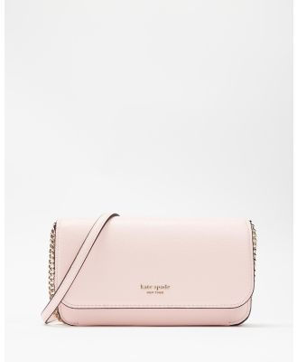 Kate Spade - Ava Pebbled Leather Flap Chain Wallet - Wallets (Crepe Pink) Ava Pebbled Leather Flap Chain Wallet