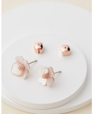 Kate Spade - Precious Pansy Stud Earrings - Jewellery (Cream Multi & Rose Gold) Precious Pansy Stud Earrings