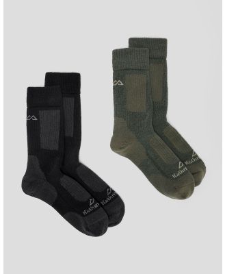 Kathmandu - Thermo Socks   Two Pack - Crew Socks (Black/Beech) Thermo Socks - Two Pack