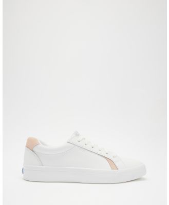 Keds - Pursuit Leather Sneakers - Sneakers (White & Blush) Pursuit Leather Sneakers