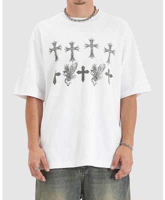 Kiss Chacey - Dominion Heavy Oversized Tee - T-Shirts & Singlets (White) Dominion Heavy Oversized Tee