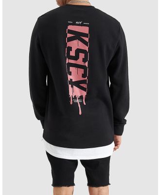 Kiss Chacey - Santa Ana Layered Dual Curved Sweater - Sweats & Hoodies (Jet Black) Santa Ana Layered Dual Curved Sweater