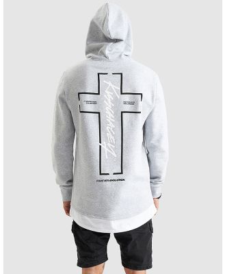 Kiss Chacey - Trevor Hooded Layered Dual Curved Sweater - Hoodies (Grey Marle) Trevor Hooded Layered Dual Curved Sweater