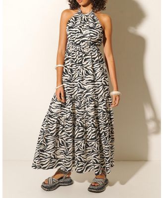 KIVARI - Zenya Halter Ramie Maxi Dress - Dresses (Zebra) Zenya Halter Ramie Maxi Dress