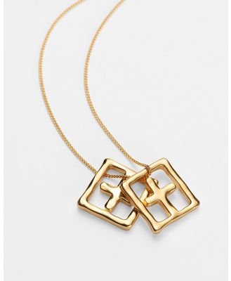 Ksubi - 18K Dripps Box Cross Necklace - Jewellery (OSFA) 18K Dripps Box Cross Necklace