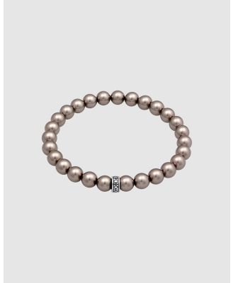 Kuzzoi -  Bracelet Glass Beads Grey Beads Elegant in 925 Sterling Silver - Jewellery (grey) Bracelet Glass Beads Grey Beads Elegant in 925 Sterling Silver
