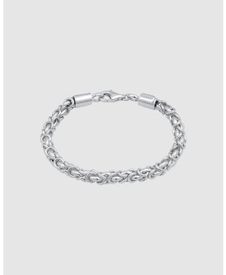 Kuzzoi - Bracelet Men Links Basic Solid in 925 Sterling Silver - Jewellery (Silver) Bracelet Men Links Basic Solid in 925 Sterling Silver