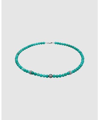 Kuzzoi - ICONIC EXCLUSIVE   Necklace Howlite Turquoise Gemstone Beads in 925 Sterling Silver - Jewellery (blue_green) ICONIC EXCLUSIVE - Necklace Howlite Turquoise Gemstone Beads in 925 Sterling Silver
