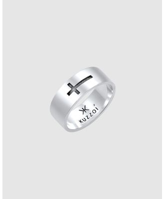 Kuzzoi - ICONIC EXCLUSIVE   Ring Band Cross Oxidised in 925 Sterling Silver - Jewellery (Silver) ICONIC EXCLUSIVE - Ring Band Cross Oxidised in 925 Sterling Silver