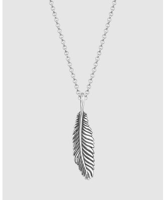 Kuzzoi -  Necklace Feather Bird Oxide 925 Sterling Silver - Jewellery (Silver) Necklace Feather Bird Oxide 925 Sterling Silver