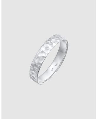 Kuzzoi -  Ring ICONIC EXCLUSIVE   Ring Men Band Organic Structured in 925 Sterling Silver  - Jewellery (Silver) Ring ICONIC EXCLUSIVE - Ring Men Band Organic Structured in 925 Sterling Silver