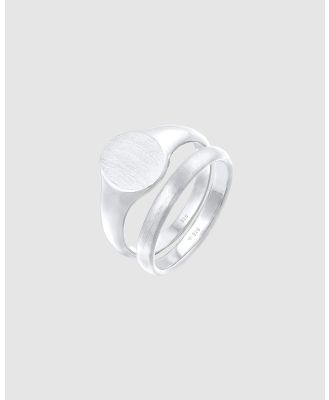 Kuzzoi -  Ring Men Set Basic Minimal Trend in 925 Sterling Silver - Jewellery (Silver) Ring Men Set Basic Minimal Trend in 925 Sterling Silver