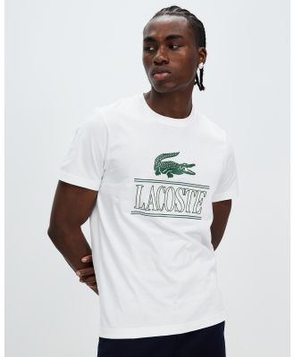 Lacoste - Core Graphics Big Logo T Shirt - T-Shirts & Singlets (White) Core Graphics Big Logo T-Shirt