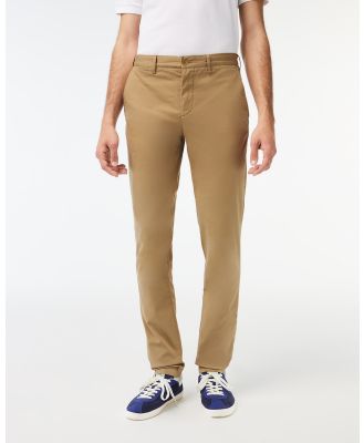 Lacoste - New Classic Slim Fit Stretch Cotton Trousers - Chino Shorts (NEUTRALS) New Classic Slim Fit Stretch Cotton Trousers