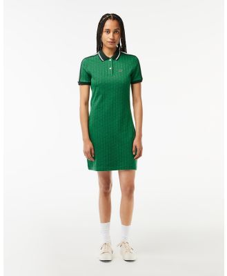 Lacoste - Slim Fit Monogram Jacquard Dress - Dresses (GREEN) Slim Fit Monogram Jacquard Dress
