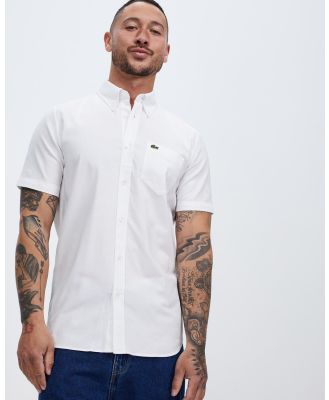 Lacoste - SS Oxford Shirt - Shirts & Polos (White) SS Oxford Shirt