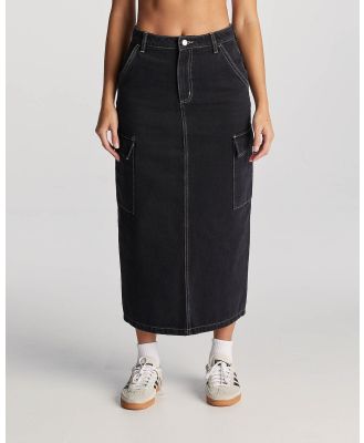Lee - Cargo Midi Skirt - Skirts (BLACK) Cargo Midi Skirt