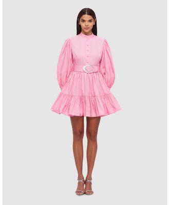 LEO LIN - Alexandra Belted Mini Dress   Bubblegum - Dresses (Bubblegum) Alexandra Belted Mini Dress - Bubblegum