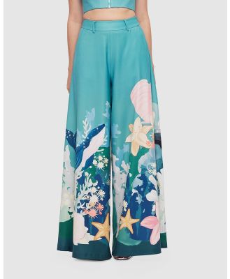 LEO LIN - Candied Pants   Neptune Print in Seagrass - Pants (Neptune Print in Seagrass) Candied Pants - Neptune Print in Seagrass