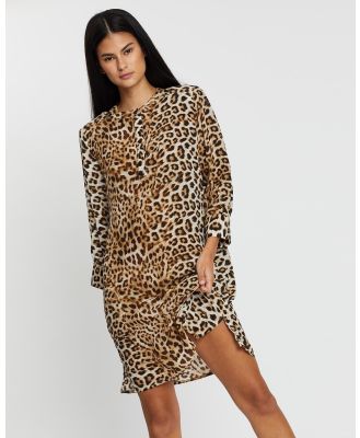 Lindsay Nicholas New York - Silk Shirt Dress - Printed Dresses (Leopard) Silk Shirt Dress