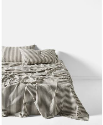 Linen House - Classic Stripe Sheet Set - Home (Charcoal) Classic Stripe Sheet Set