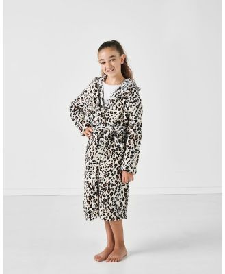 Linen House Kids - Plush Kids Robe - Bathroom (Leopard) Plush Kids Robe
