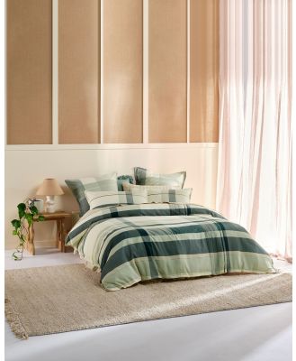 Linen House - Levon Quilt Cover Set - Home (Green) Levon Quilt Cover Set