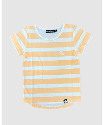 Little Lords - Peach Stripe Tee - T-Shirts & Singlets (Multi) Peach Stripe Tee