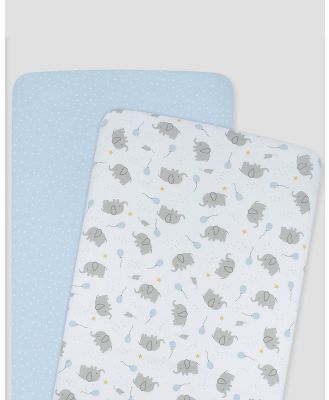 Living Textiles - 2 pack Jersey Bassinet Fitted Sheets   Mason Confetti - Nursery (Blue) 2-pack Jersey Bassinet Fitted Sheets - Mason-Confetti