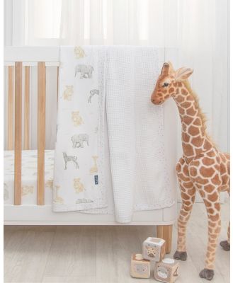Living Textiles - Cot Waffle Blanket    Savanna Babies - Nursery (Mutli) Cot Waffle Blanket -  Savanna Babies