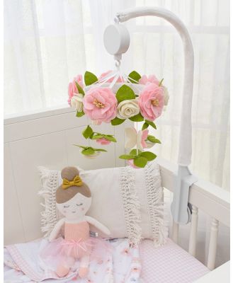 Living Textiles - Musical Mobile Set   Floral Wreath - Nursery (Blush Pink) Musical Mobile Set - Floral Wreath